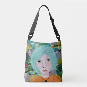 EMO PUNK MEISJE OVER HET DRUKTAS CROSSBODY TAS