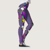 Emo Rainbow Crying Cloud Striped Leggings (Rechts)