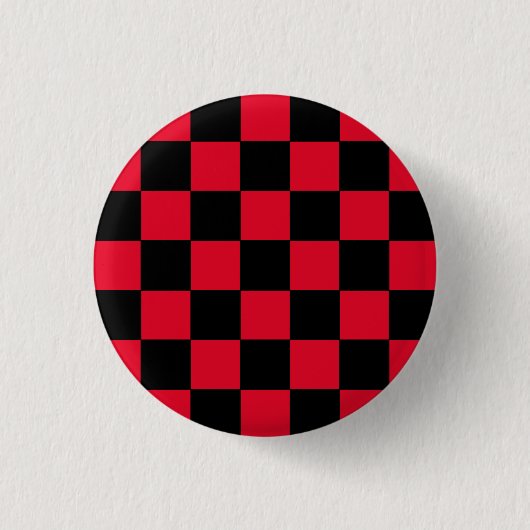 Emo Red en Black Checkerboard Ronde Button 3,2 Cm (Voorkant)