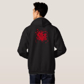 Emo Rode Ster Verf Splatter Hoodie (Achterkant volledig)