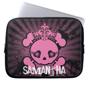 EMO Roze beenderen met de romp beschermende Hoesje Laptop Sleeve