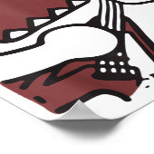 Emo Scence Guitar Domo Y2k Japanese Poster (Hoek)