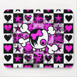 Emo Scene Cartoon Girl Skull Muismat