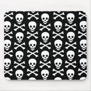 Emo Skull & Botten Patroon Muismat