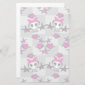 Emo Skulls Pattern Briefpapier (Voorkant / Achterkant)