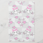 Emo Skulls Pattern Briefpapier (Voorkant)