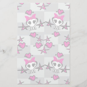 Emo Skulls Pattern Briefpapier
