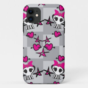 Emo Skulls Pattern iPhone 11 Hoesje