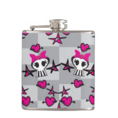 Emo Skulls Pattern Heupfles (Voorkant)