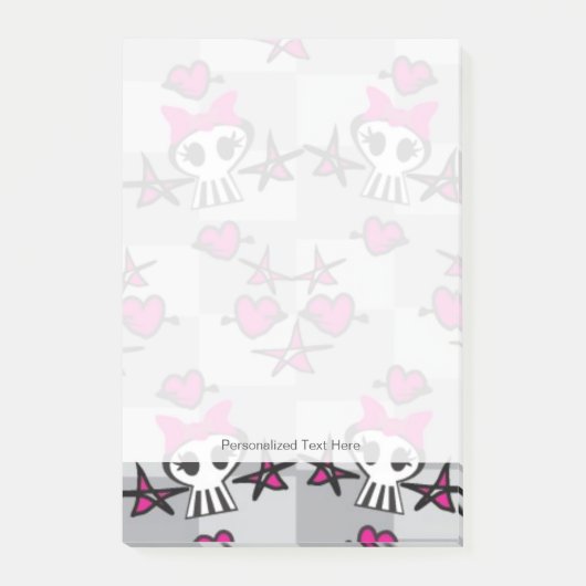 Emo Skulls Pattern Post-it® Notes (Voorkant)