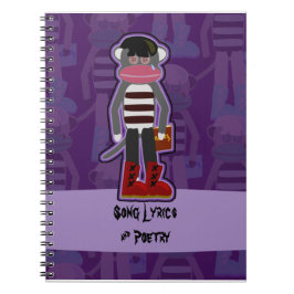 Emo Sock Monkey Cartoon Fun Art Design Notitieboek