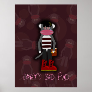 Emo Sock Monkey Character  Poster