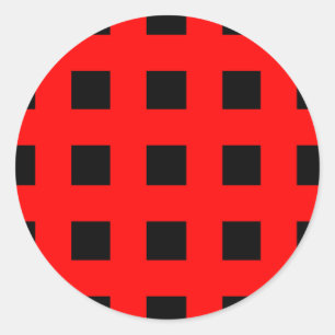 Emo Stripes Red & Black - Alternative Grunge Rock Ronde Sticker