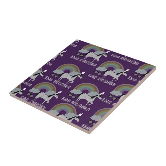 Emo Unicorn Pattern Tegeltje (Zijkant)