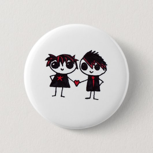 Emo verliefd ronde button 5,7 cm (Voorkant)
