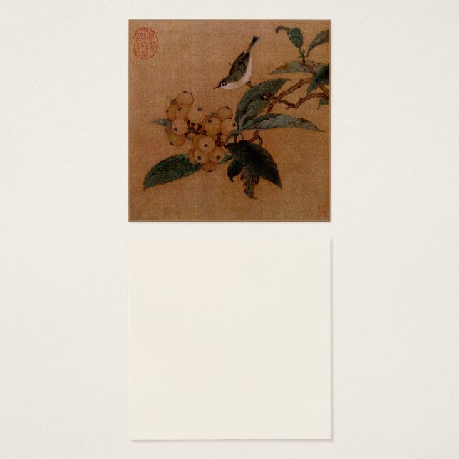Emoiseau chinois et loquats vintage (Devant & derrière)