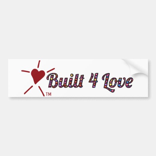Emoji-art, hartvol, Built4Love en logo Bumpersticker (Voorkant)