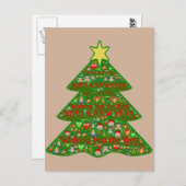 Emoji art sapin de Noël Carte postale (Devant / Derrière)