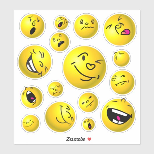 Emoji-ballen Sticker (Vel)