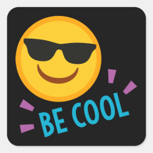 Emoji Be Cool Vierkante Sticker