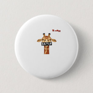 Emoji beledigen boos gezicht giraffe ronde button 5,7 cm