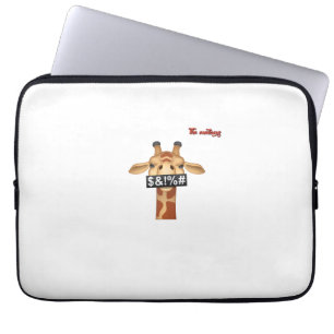 emoji beledigende boze giraffe gezicht  laptop sleeve