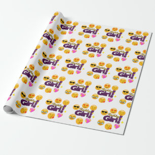 Emoji Birthday Girl Cadeaupapier