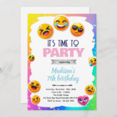 Emoji birthday party invitation (Devant / Derrière)