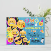Emoji Birthday Uitnodiging (Staand voorkant)