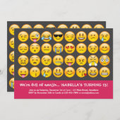 Emoji Birthday Uitnodiging (Voorkant / Achterkant)