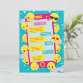 Emoji Birthday Uitnodiging / Mobiele telefoontekst (Staand voorkant)