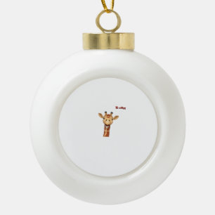 Emoji blij enthousiast Giraffe gezicht Keramische Bal Ornament