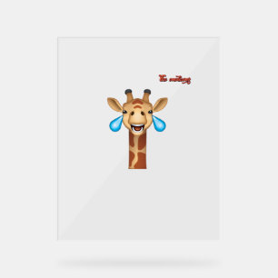 Emoji blij huilen giraffe gezicht acryl bord