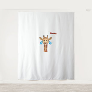 Emoji blij huilen giraffe gezicht wandkleed