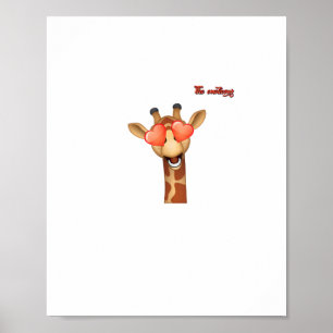 emoji blij liefde ogen giraffe gezicht poster