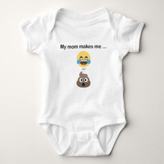 Emoji Bodysuit: Mijn moeder maakt me... lachen en Romper (Voorkant)