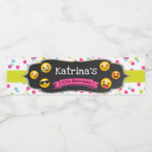 Emoji Bouteille d'eau Étiquette Polka Dot Annivers (Étiquettes simples)