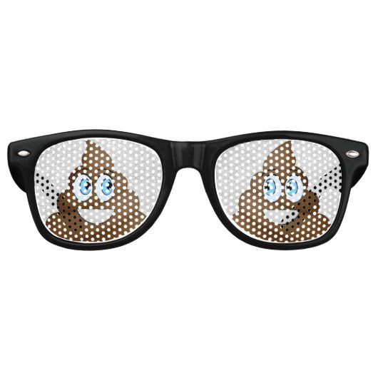 Emoji caca-Lunette Retro Zonnebril (Voorkant)
