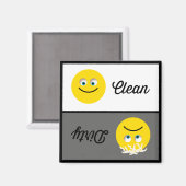 Emoji Clean Dirty Dishwasher Magnet Magneet (Voorkant / Achterkant)