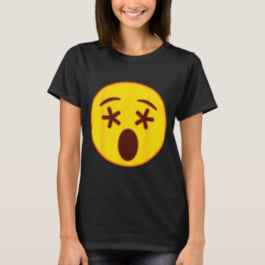 Emoji Crossed Out Eyes Yellow Smile Face T-shirt (Voorkant)