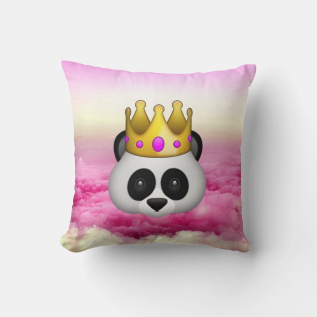 Emoji Crowned Panda Kussen (Voorkant)