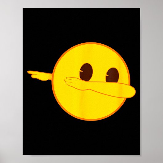 Emoji Dab Dabbing Yellow Smile Face  Poster (Voorkant)