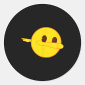 Emoji Dab Dabbing Yellow Smile Face Ronde Sticker (Voorkant)