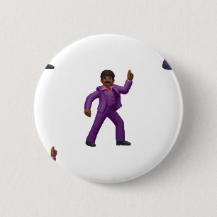 Emoji Dansende Man Ronde Button 5,7 Cm
