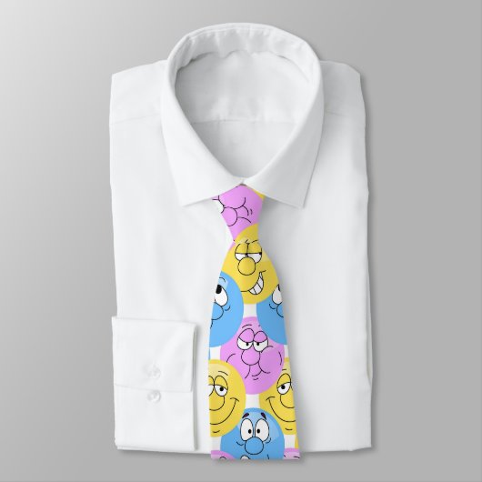 Emoji Design Funny Pastel Facets Stropdas (Gebonden)