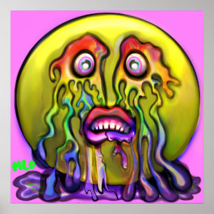 Emoji Droogt zadelijke regenboogscheuren Grafische Poster