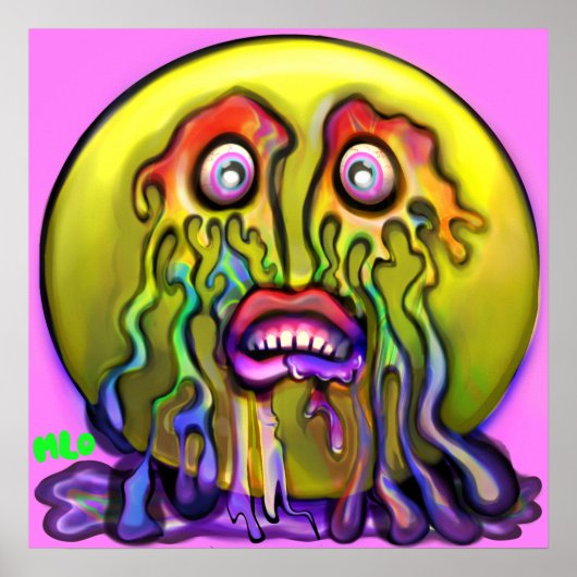 Emoji Droogt zadelijke regenboogscheuren Grafische Poster (Voorkant)