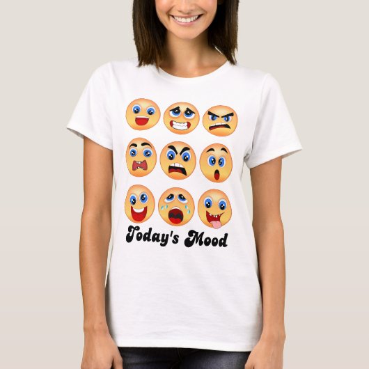 emoji, emoticon, de stemming van vandaag, stemming t-shirt (Voorkant)