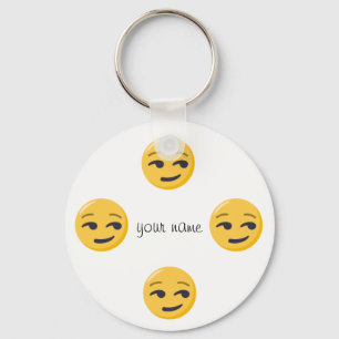 Emoji Face en '' Jouw naam here " Sleutelhanger