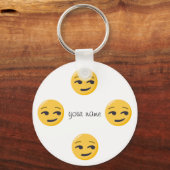 Emoji Face en '' Jouw naam here " Sleutelhanger (Voorkant)